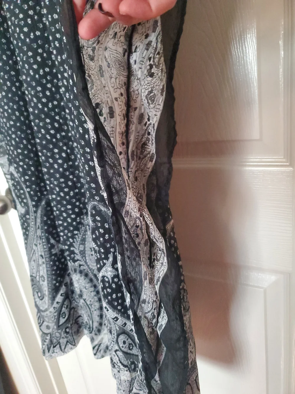 Speed Control Black White Paisley Kaftan Dress 3XL Plus Size V Neck Boho Maxi